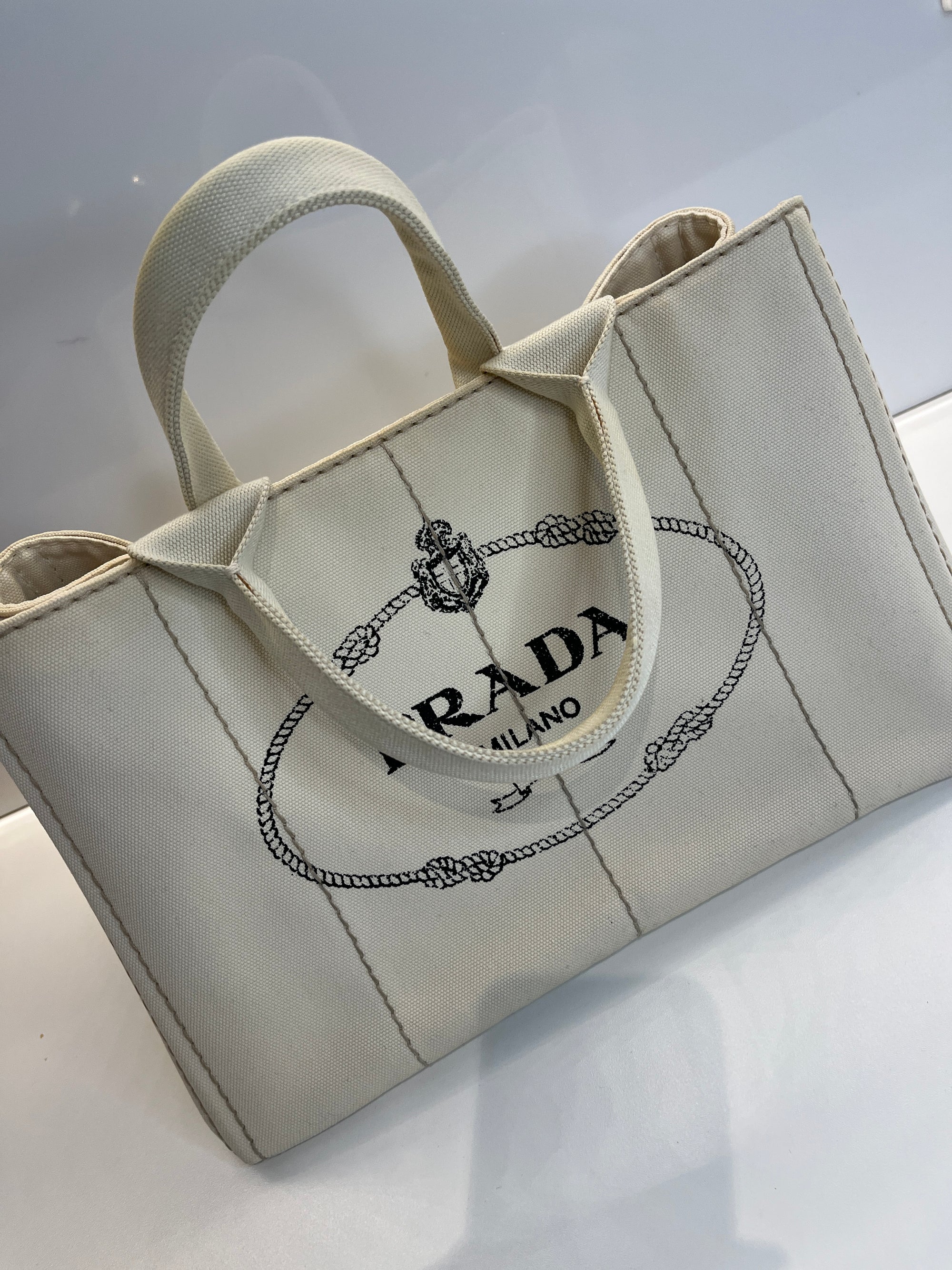 Prada Canapa Tote Bag Beige