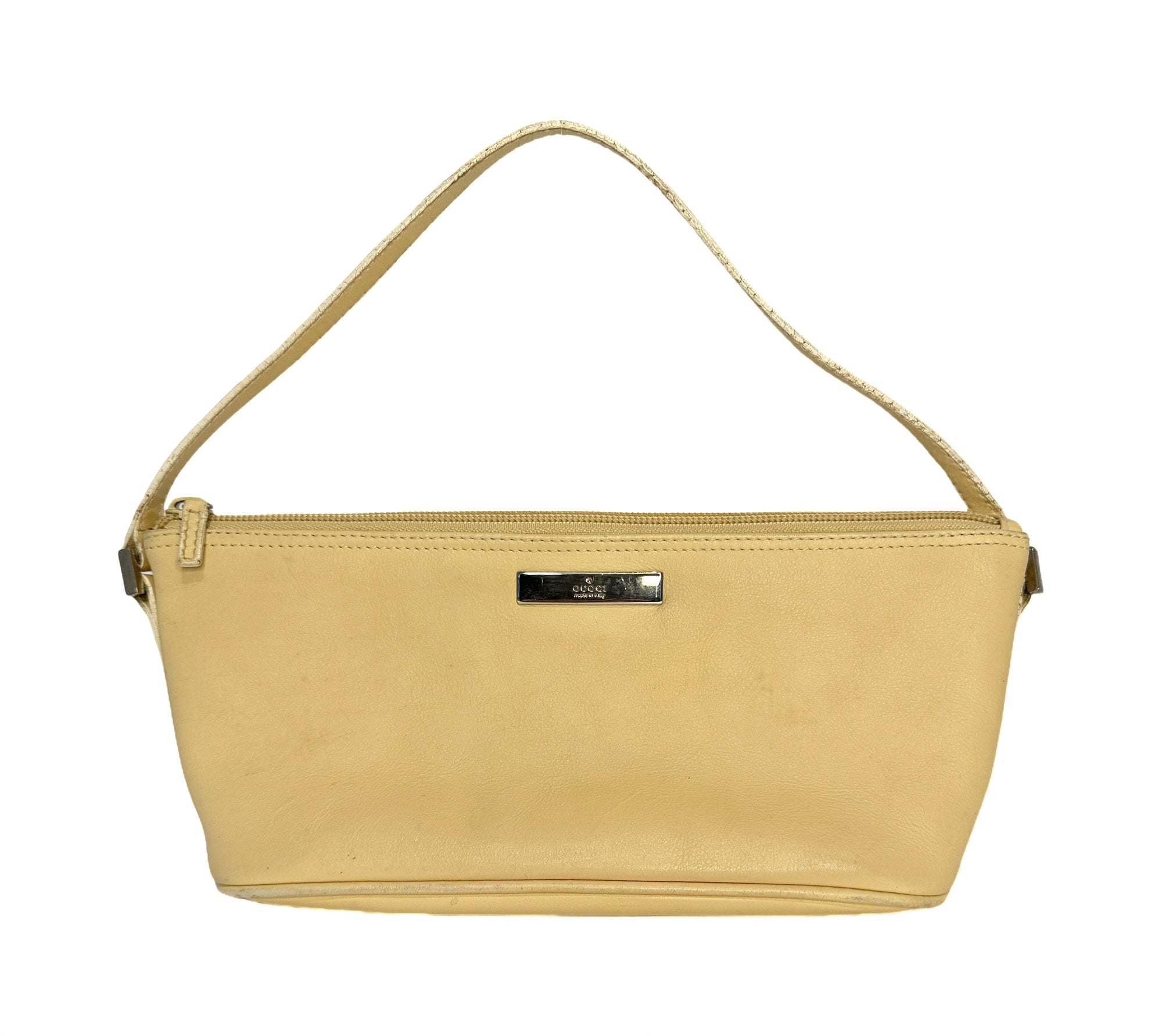 Gucci Boat Pochette Creme Leather