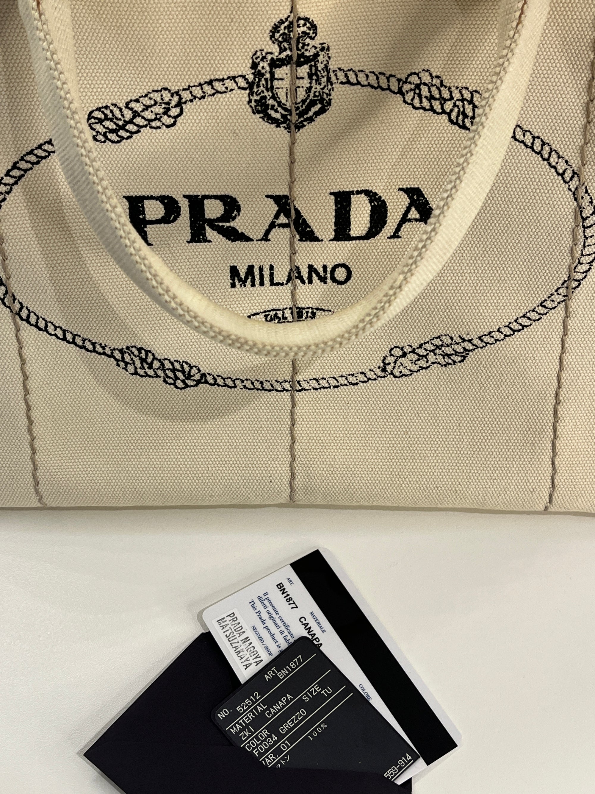 Prada Canapa Tote Bag Beige