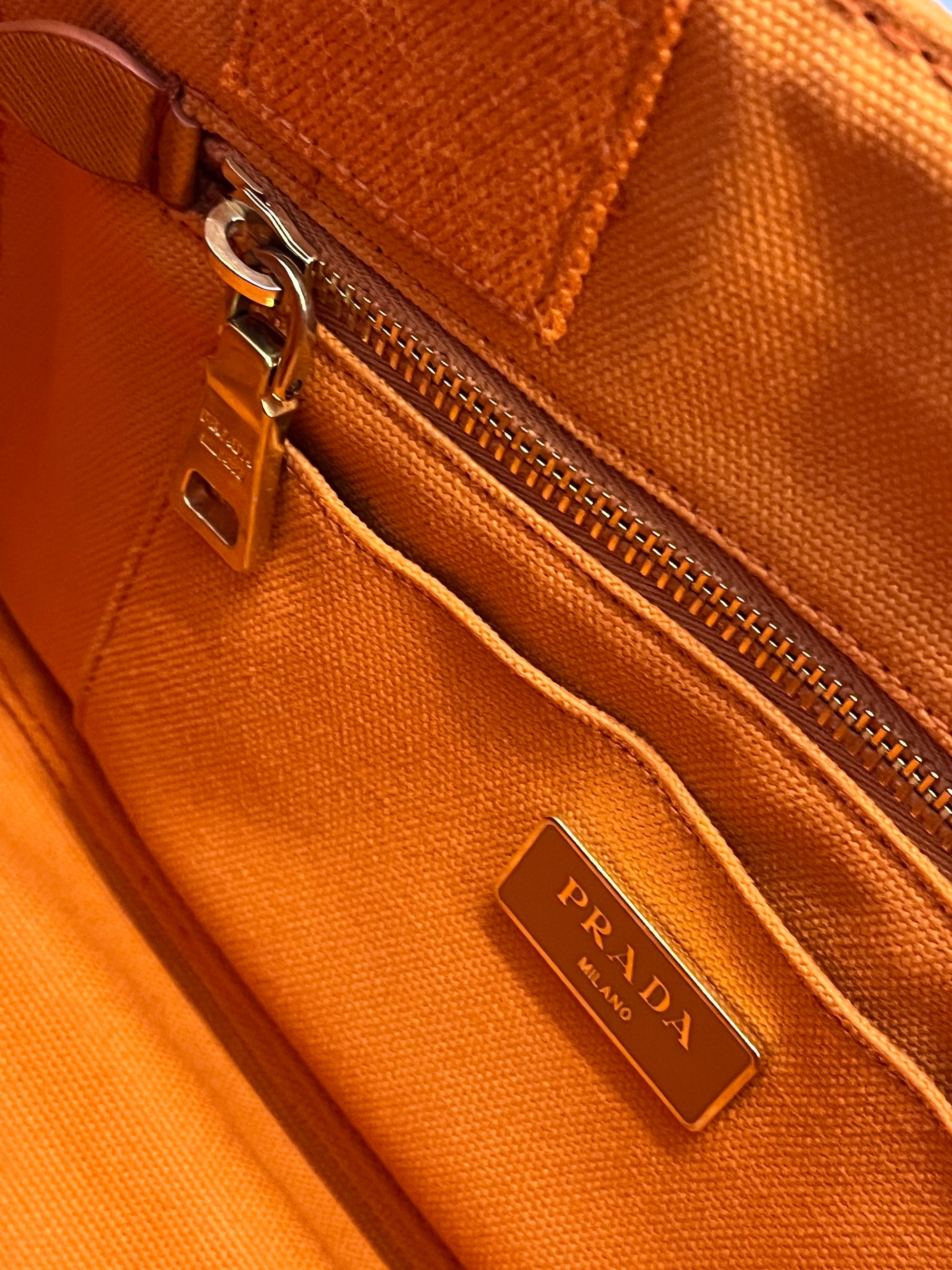 Prada Canapa Tote Bag Orange
